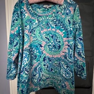 Blue Paisley Long-Sleeve Tee by Sunsets and sweet tea
